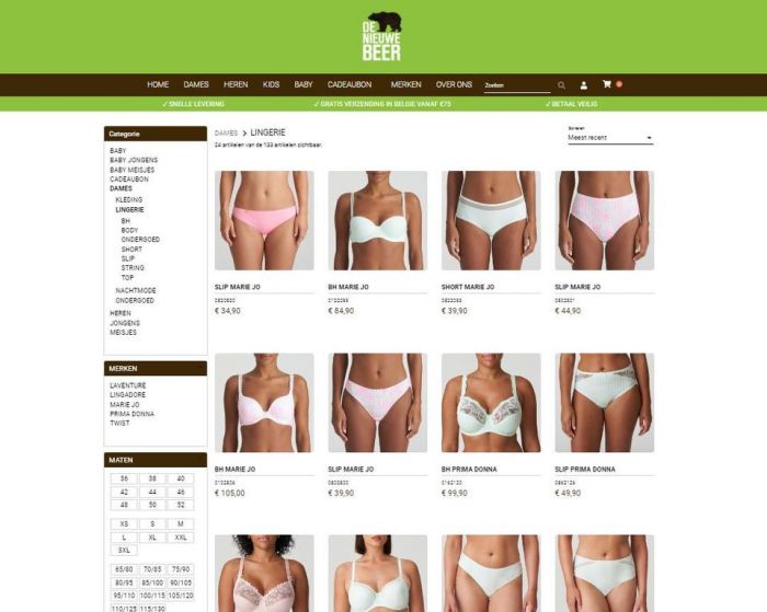 Online webshop topmerken lingerie zomer 2024